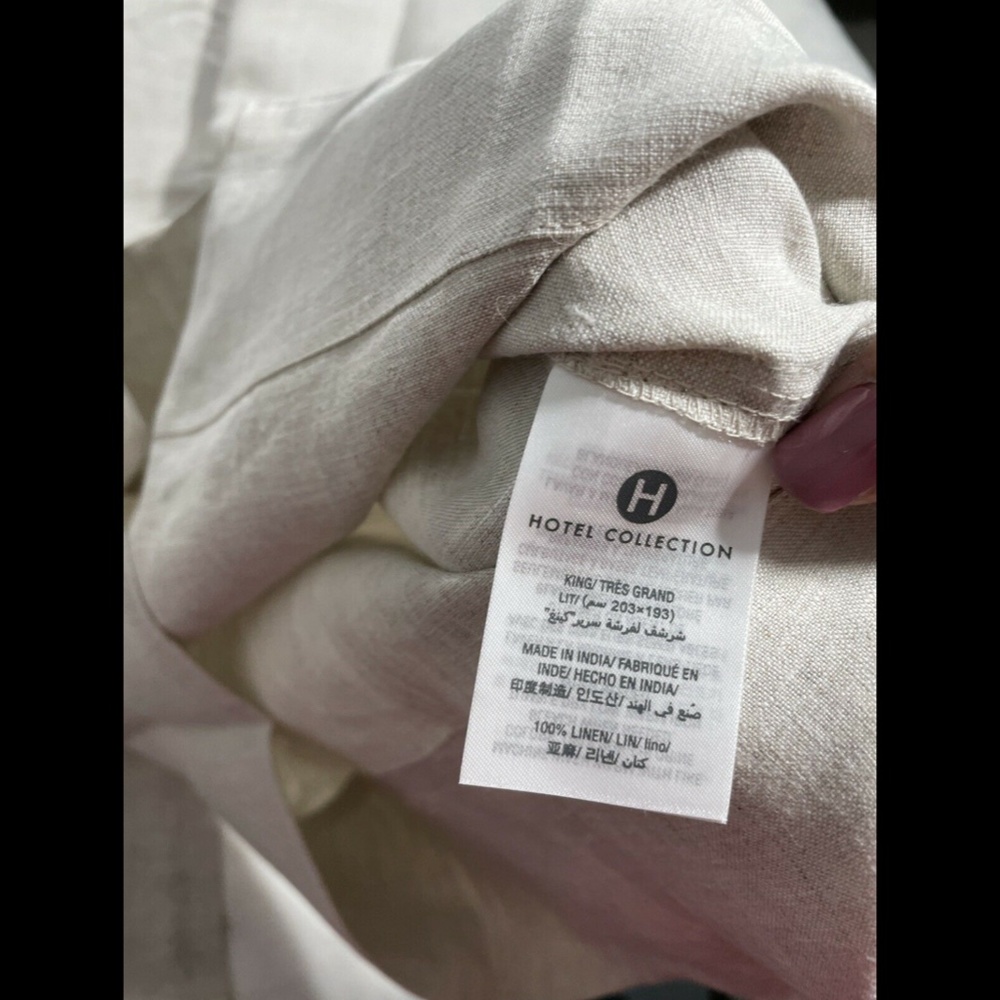 NIB Hotel Collection Linen Dye ( 2 ) King Pillowcases in Beige‎ - Picture 7 of 11